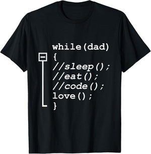 Programmer Papa - Sleep, Eat, Code Funny Father's Day T-Shirt - T-Shirt | Black