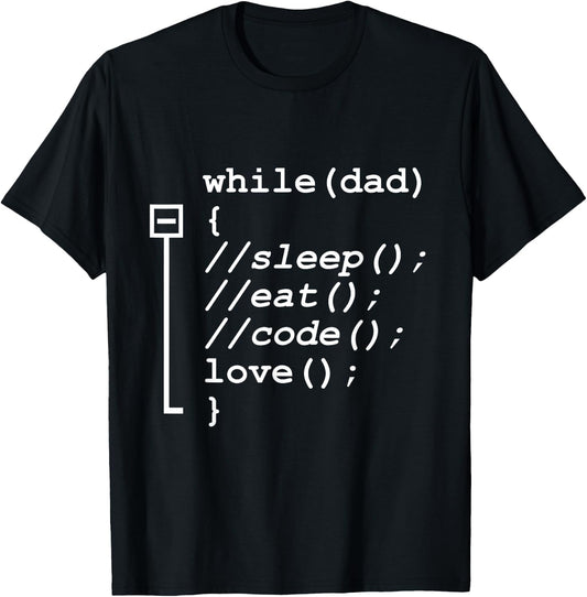 Programmer Papa - Sleep, Eat, Code Funny Father's Day T-Shirt - T-Shirt | Black