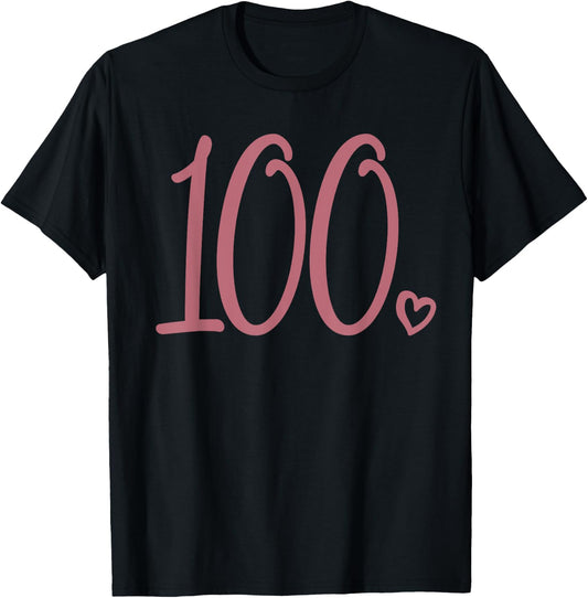100th Birthday, , One Hundred Number 100 Years Old T-Shirt - T-Shirt | Black