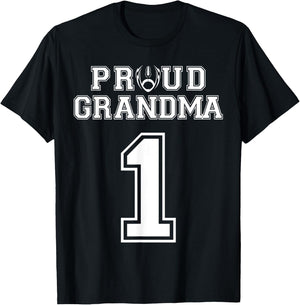 Custom Proud Football Grandma Number 1 Personalized Women T-Shirt - T-Shirt | Black