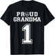 Custom Proud Football Grandma Number 1 Personalized Women T-Shirt - T-Shirt | Black