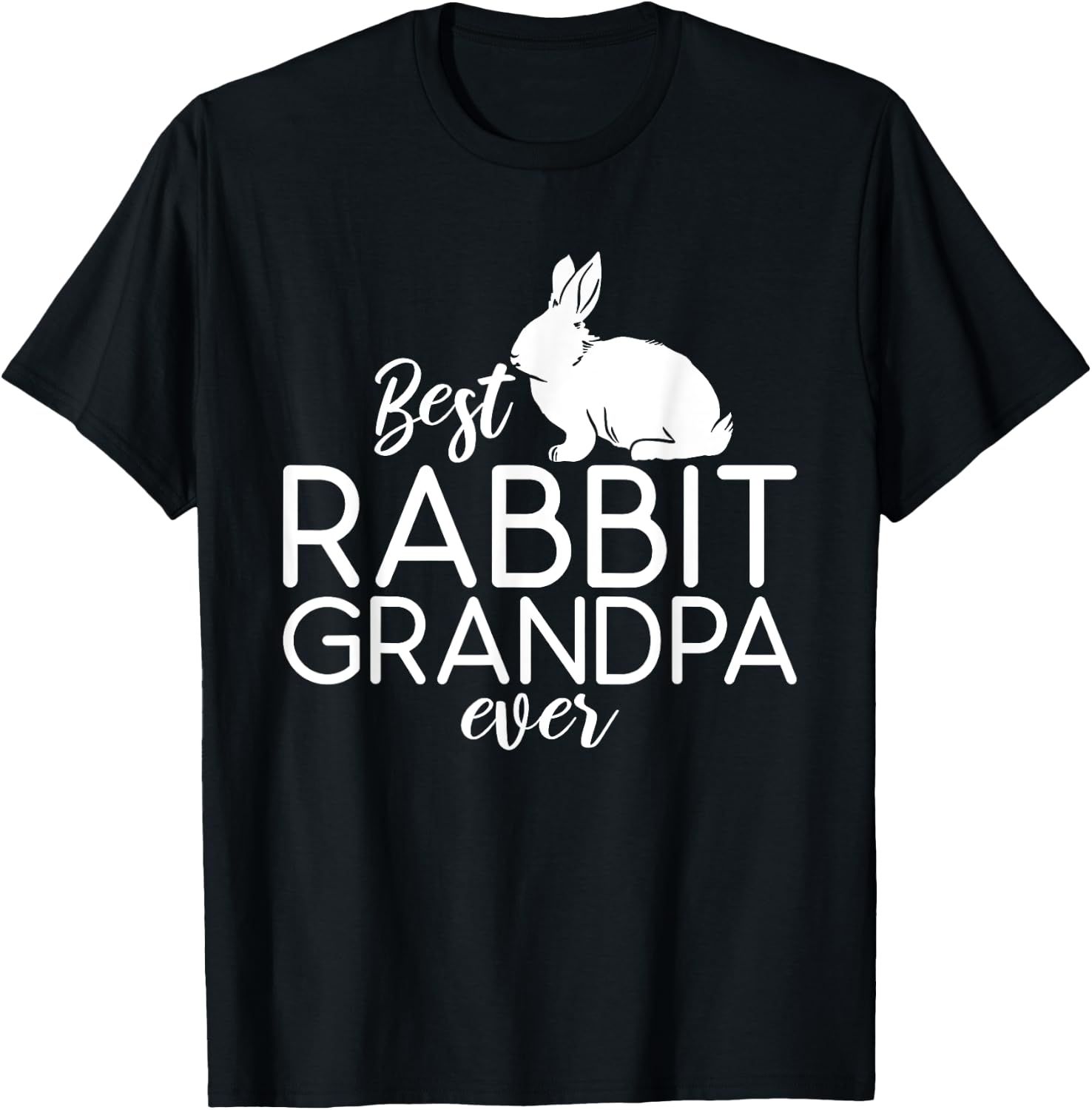 Best Rabbit Grandpa Ever Cute Rabbit Lover T-Shirt - T-Shirt | Black