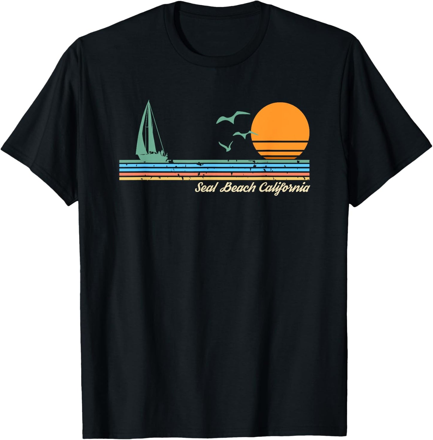 Seal Beach California Women Kids T-Shirt - T-Shirt | Black