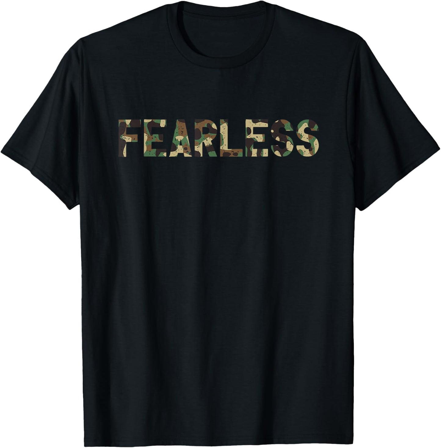 Fearless Camo I Motivation Gym Camo Lover T-Shirt - T-Shirt | Black