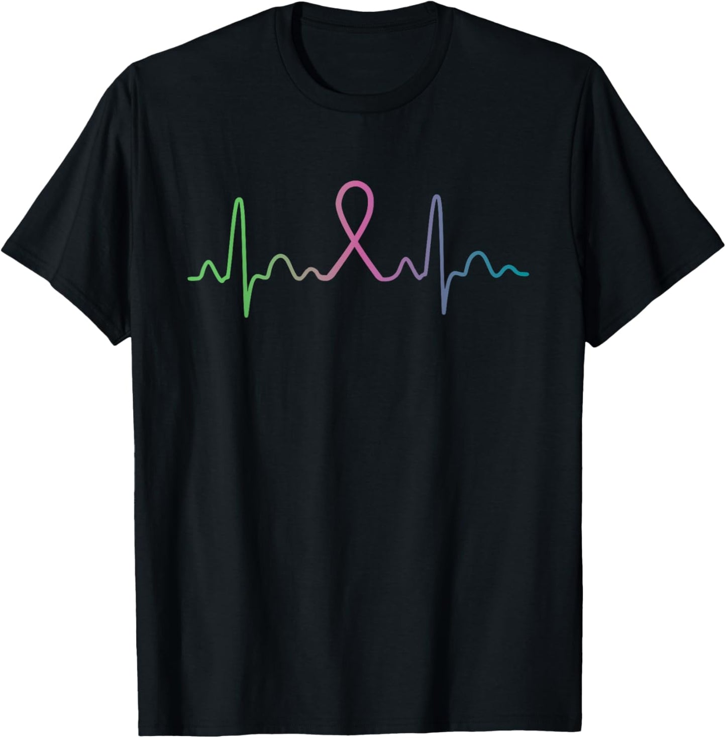 Metastatic Breast Cancer Heartbeat Awareness Survivor Face T-Shirt - T-Shirt | Black