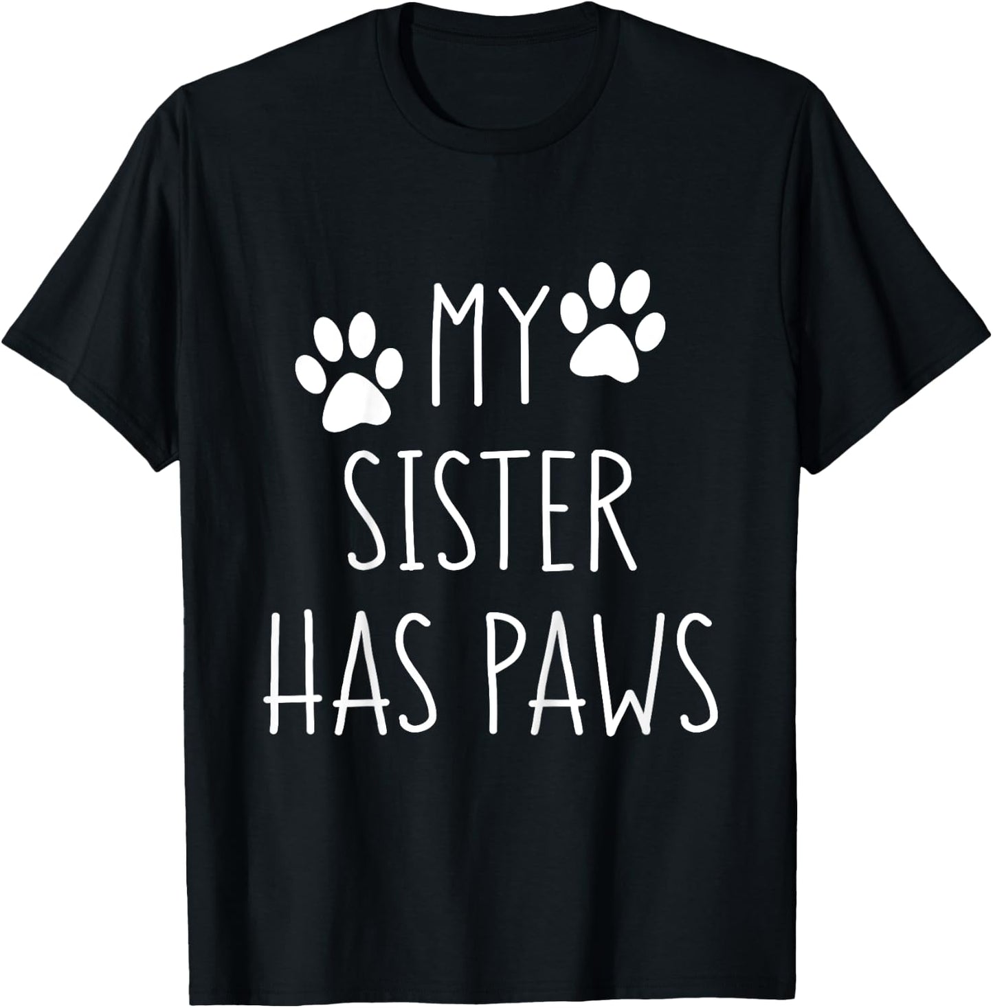 My Big Sister Has Paws for Toddler with Dog Family T-Shirt - T-Shirt | Black