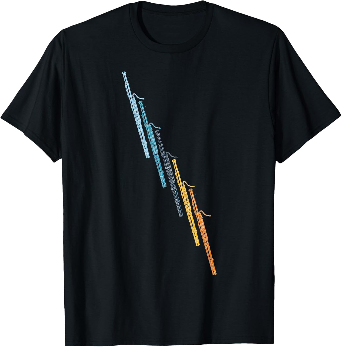 Funny Bassoon Retro Rainbow - Bassoon Player Orchestra Band T-Shirt - T-Shirt | Black