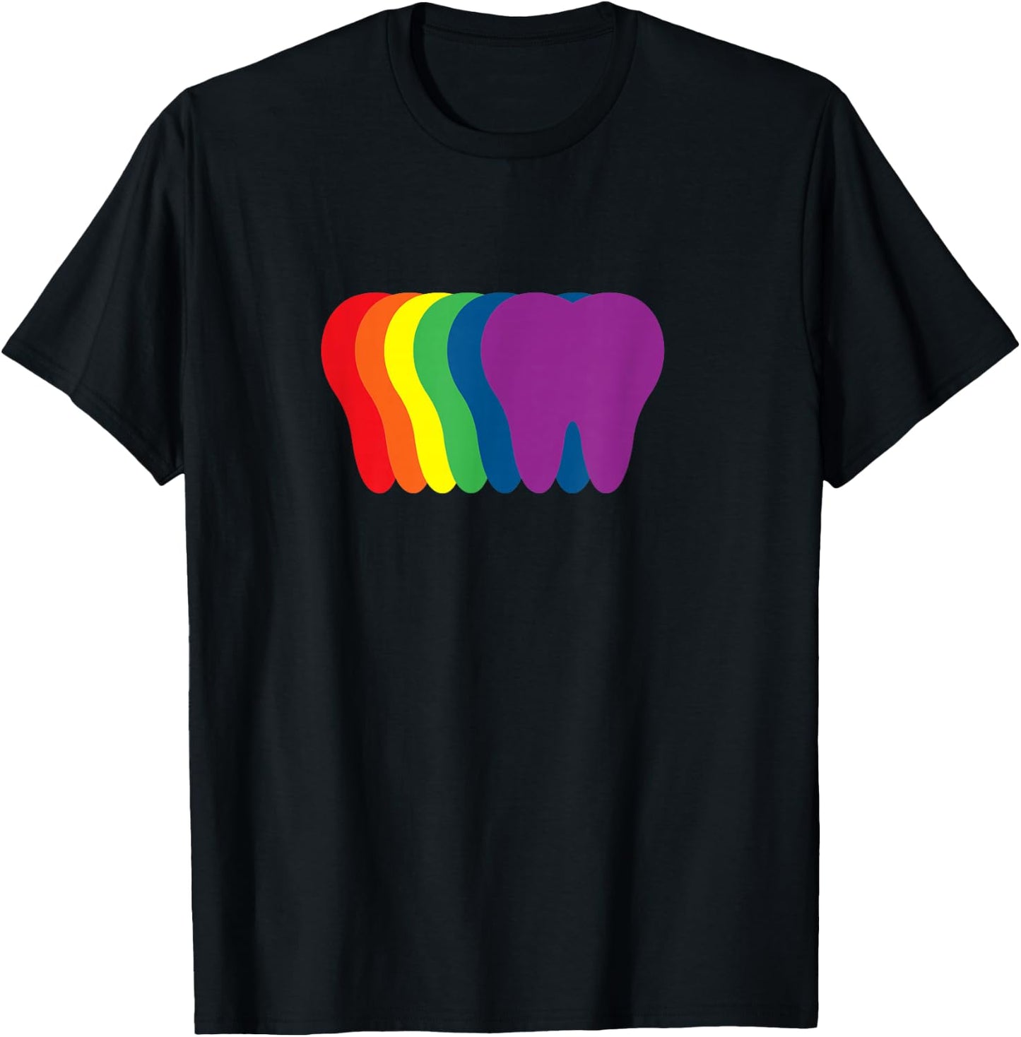 Rainbow Teeth LGBT Dentistry Dentist T-Shirt - T-Shirt | Black