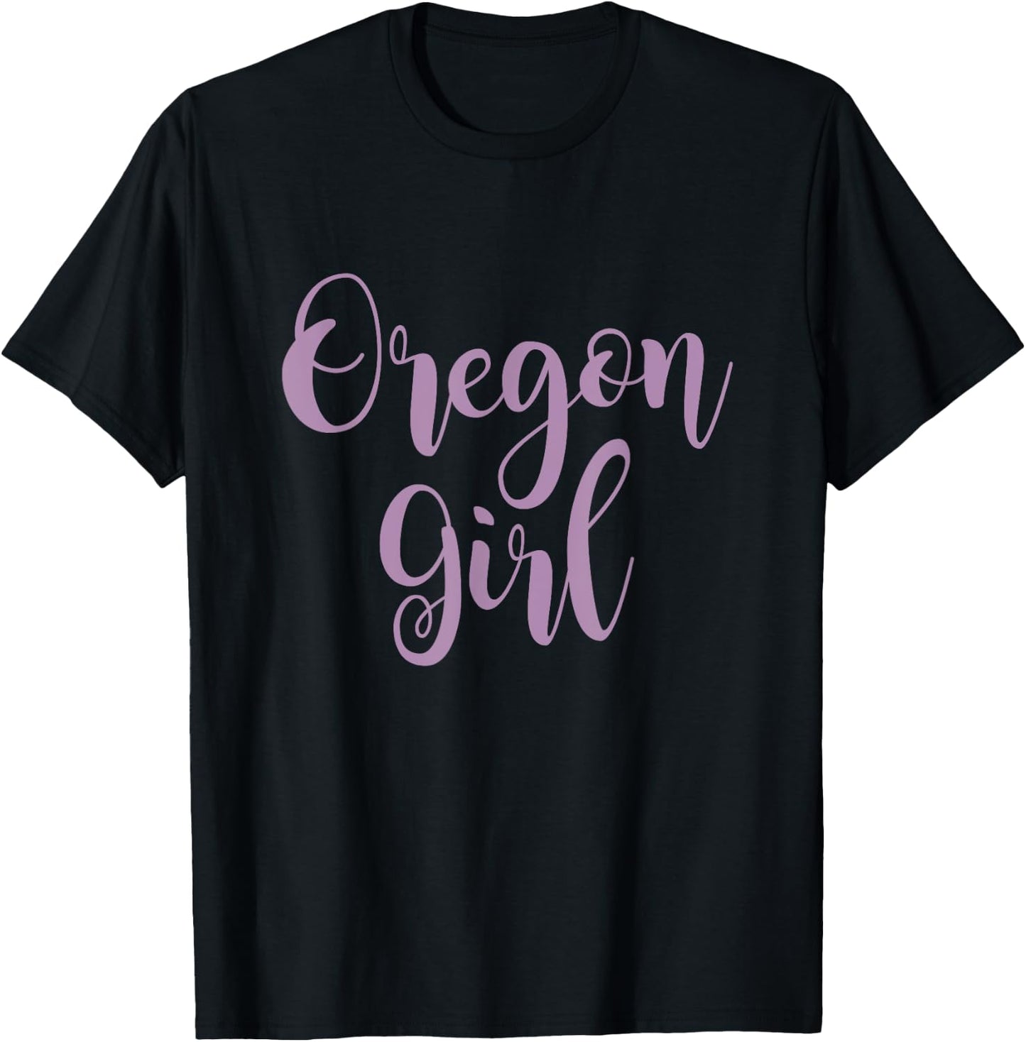 OR Lettering Cute Oregon Girl T-Shirt - T-Shirt | Black