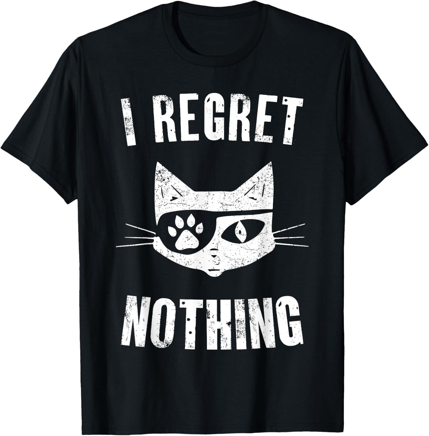 Pirate Cat I Regret Nothing Eye Patch Hook T-Shirt - T-Shirt | Black