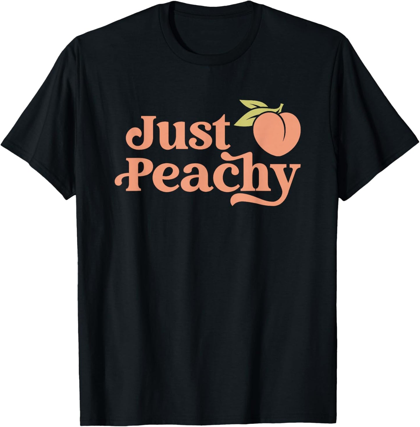 Just Peachy Retro 70s Georgia Peaches Summer Fruit T-Shirt - T-Shirt | Black