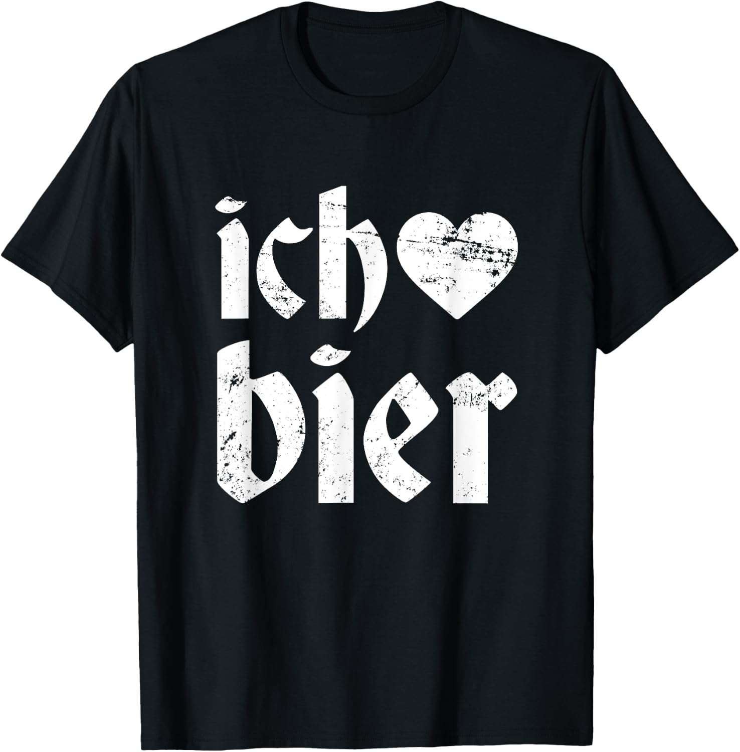 Funny Oktoberfest I Love Beer Ich Heart Bier German Drinking T-Shirt - T-Shirt | Black
