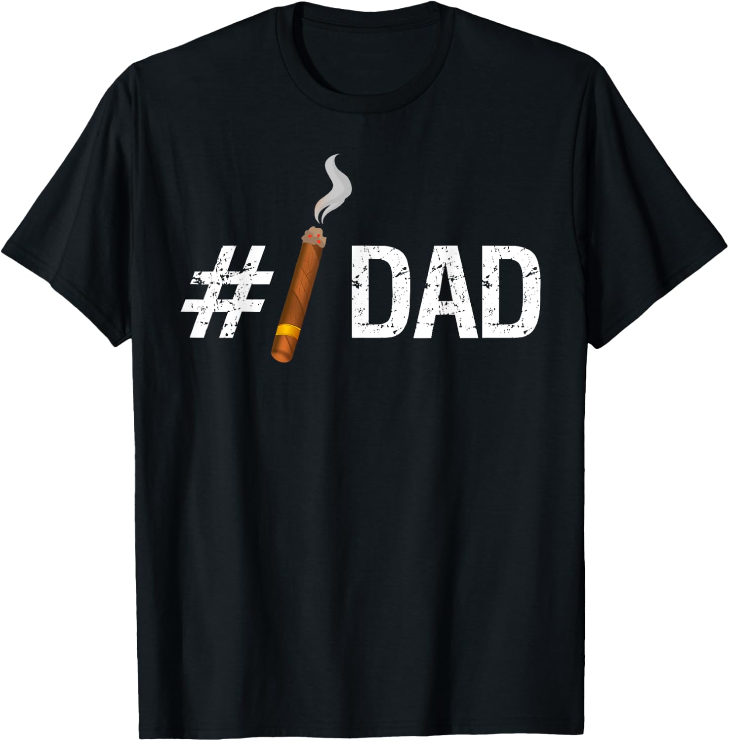 New #1 Dad Funny Fathers Day Cigar T Shirt T-Shirt - T-Shirt | Black