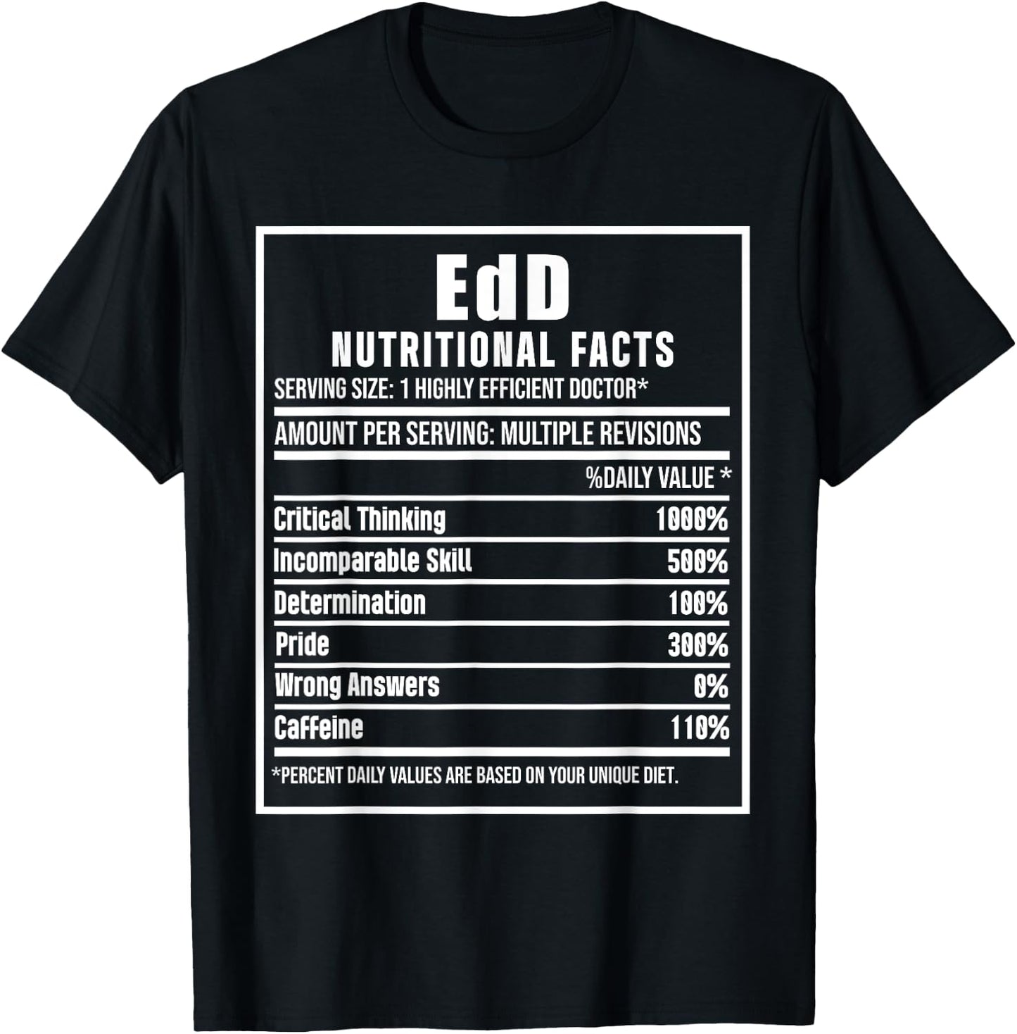 EdD Doctor of Education Nutrition Doctorate Graduation T-Shirt - T-Shirt | Black