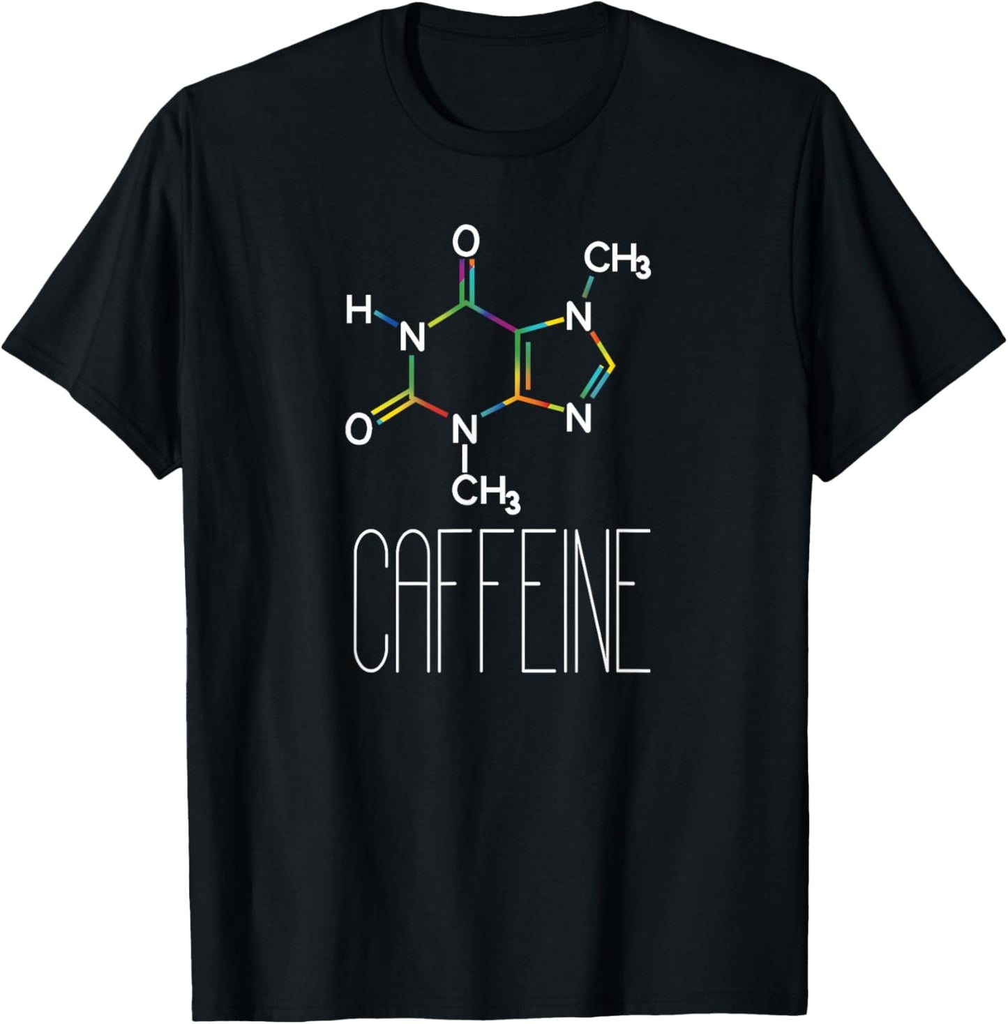 Caffeine Molecule Coffee Coffee Lover Chemistry Gift T-Shirt - T-Shirt | Black