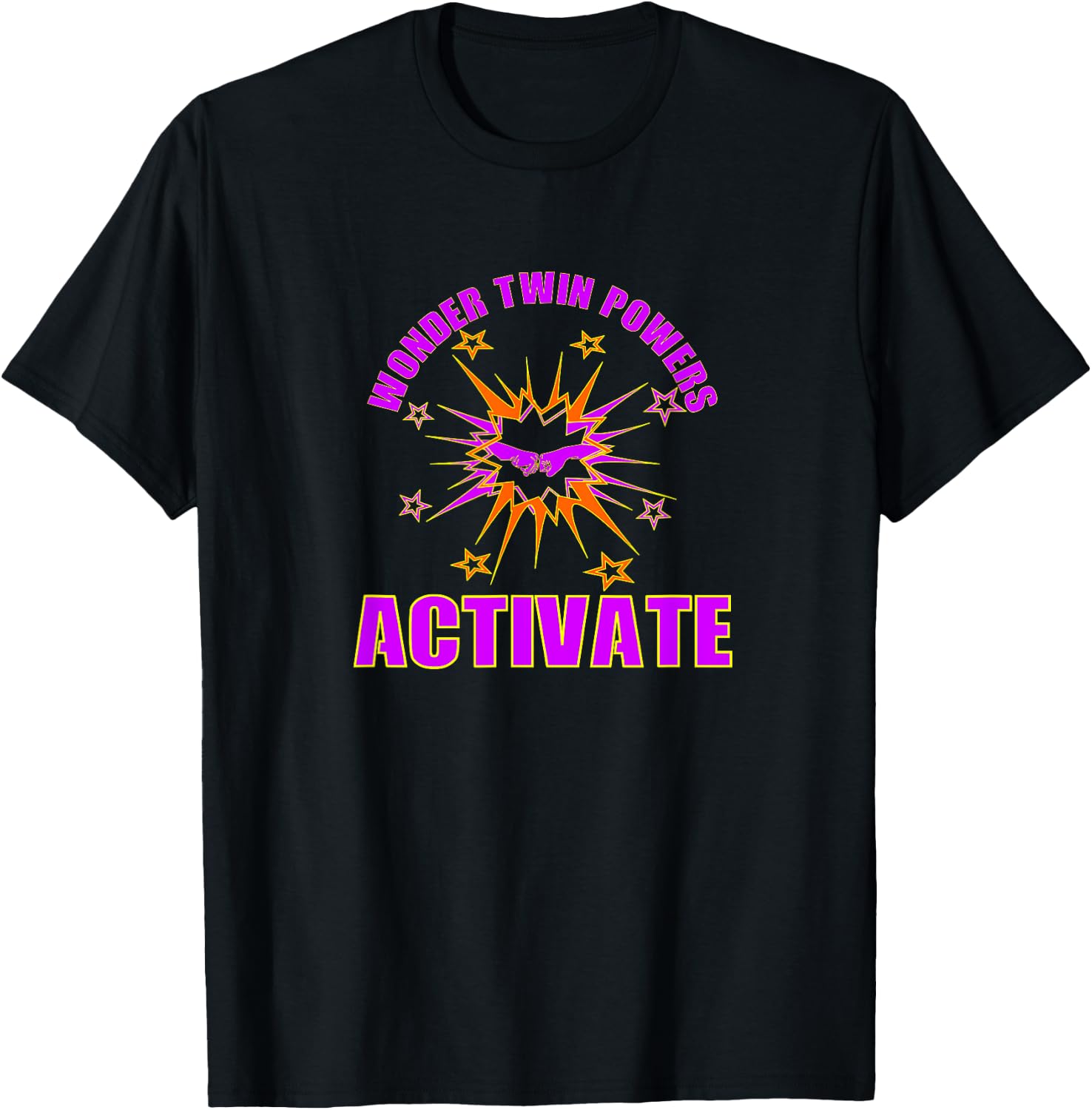 Wonder Twin Powers Activate Design Funny Twins Comic Saying T-Shirt - T-Shirt | Black