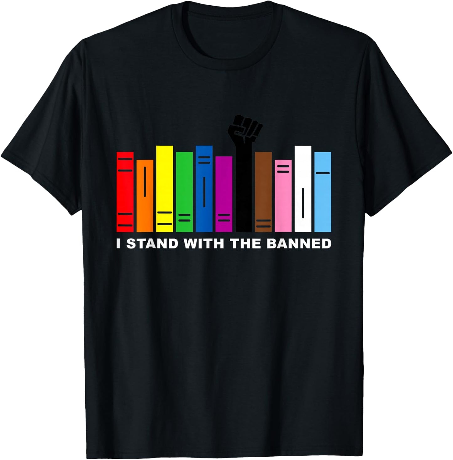 I Stand With The Banned Librarian LGBTQ Read Banned Books T-Shirt - T-Shirt | Black