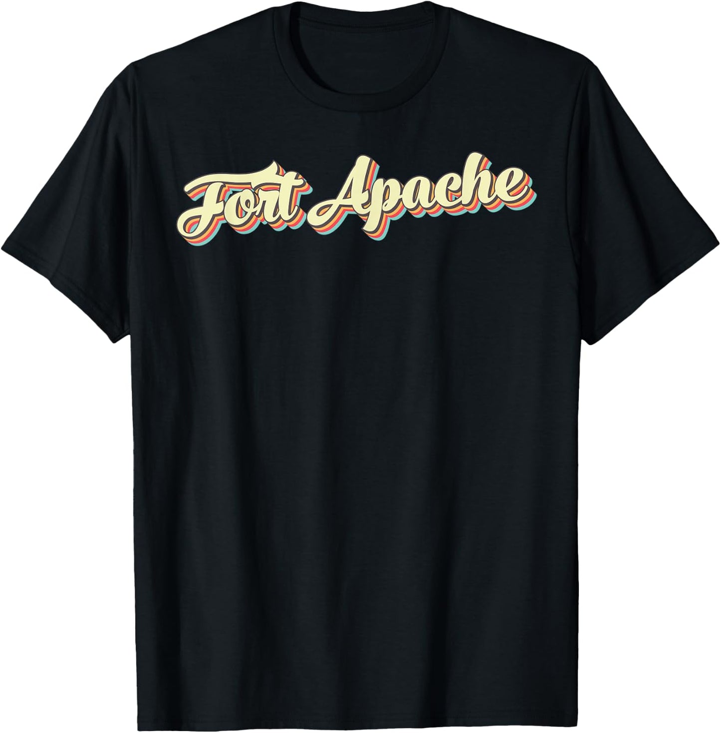 Fort Apache Retro Art Baseball Font Vintage T-Shirt - T-Shirt | Black