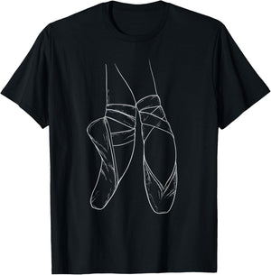 Toe Dancing - Female Ballet Dancer Ballerina Pointe Barre T-Shirt - T-Shirt | Black