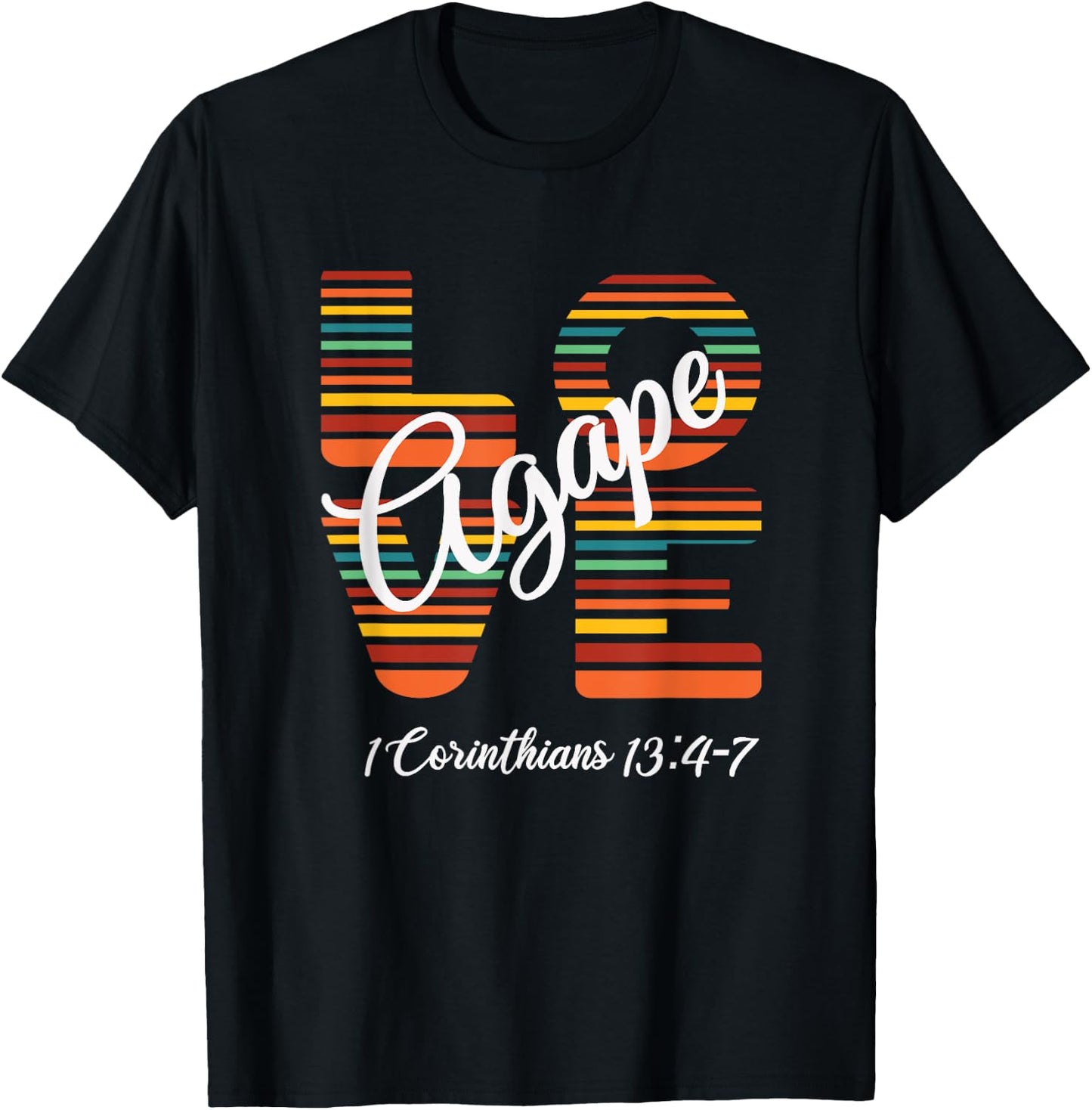 Agape Love Inspirational Christian T-Shirt - T-Shirt | Black