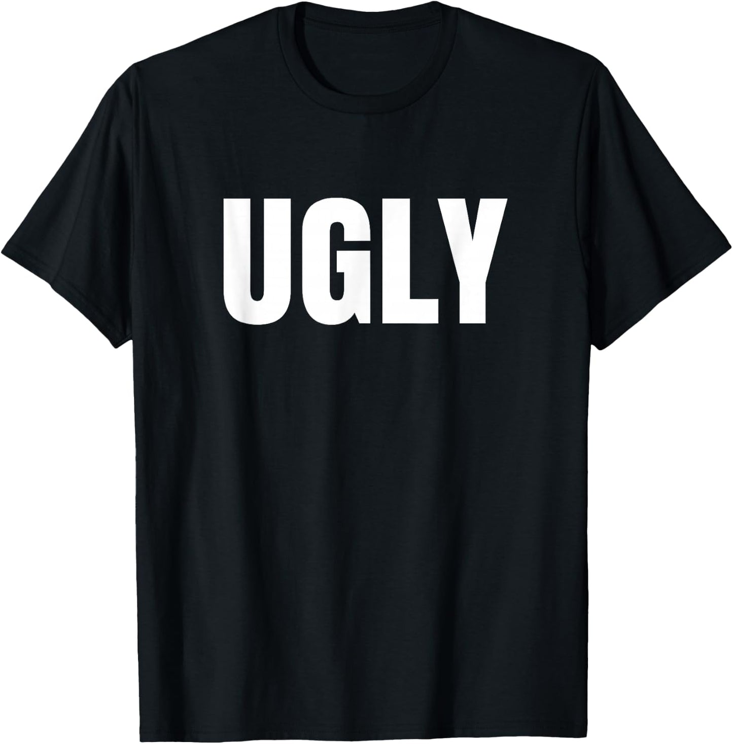Shirt says Ugly funny one word 3XL Royal Blue T-Shirt - T-Shirt | Black