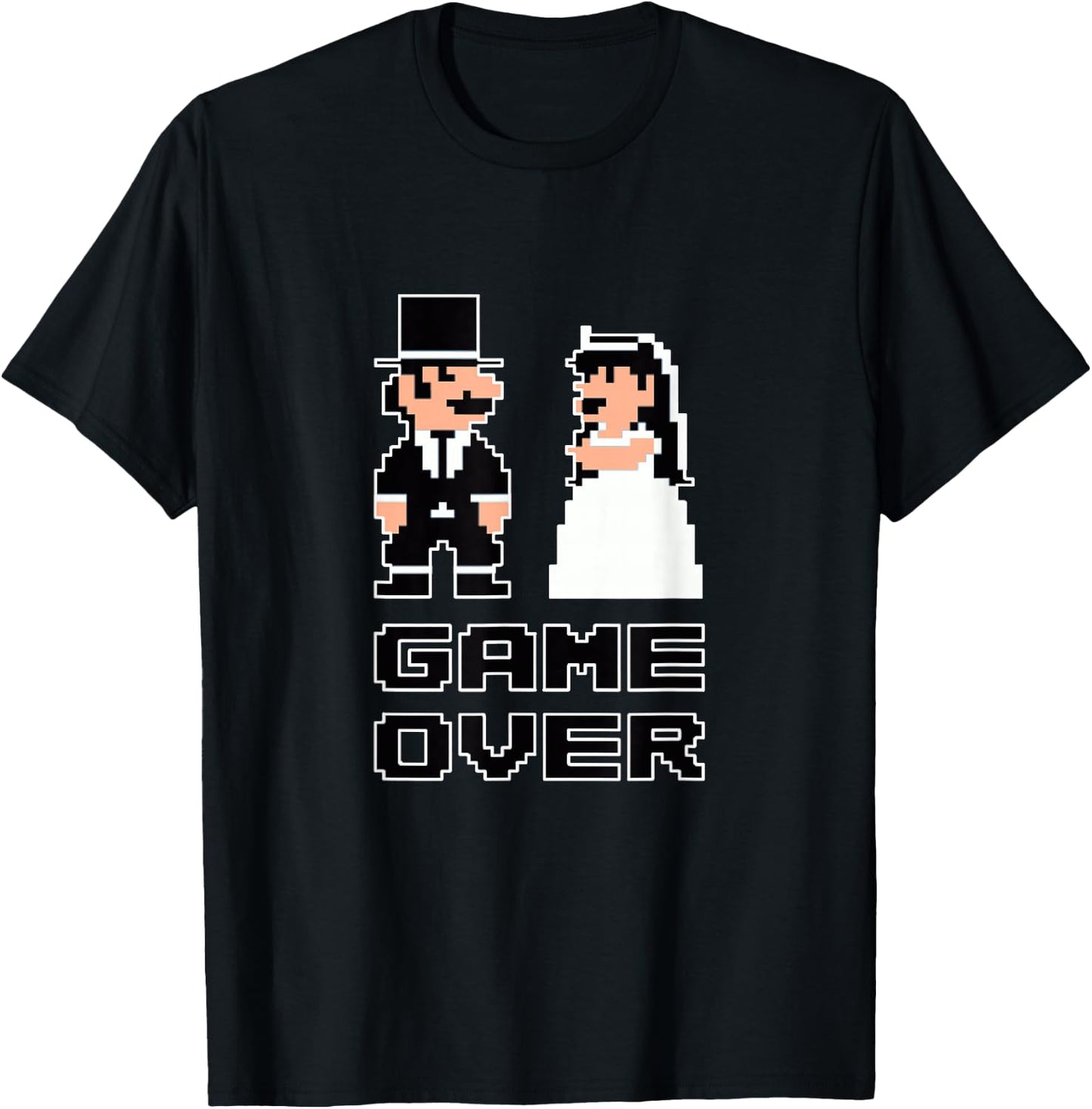 Game Over Bachelor Party Wedding Groomsman Humor Groom Men T-Shirt - T-Shirt | Black