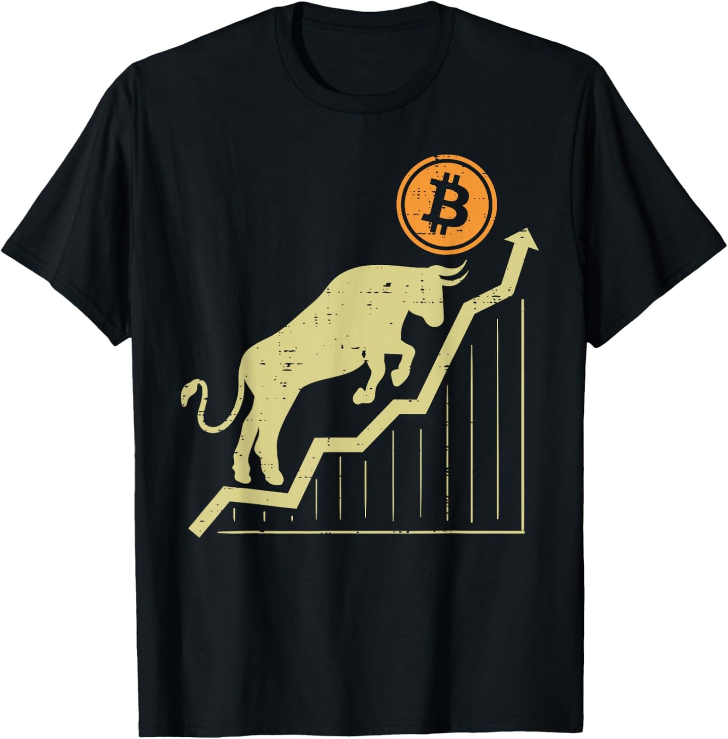 Bitcoin Bull Graph Bullish BTC Crypto Cryptocurrency Trader T-Shirt - T-Shirt | Black