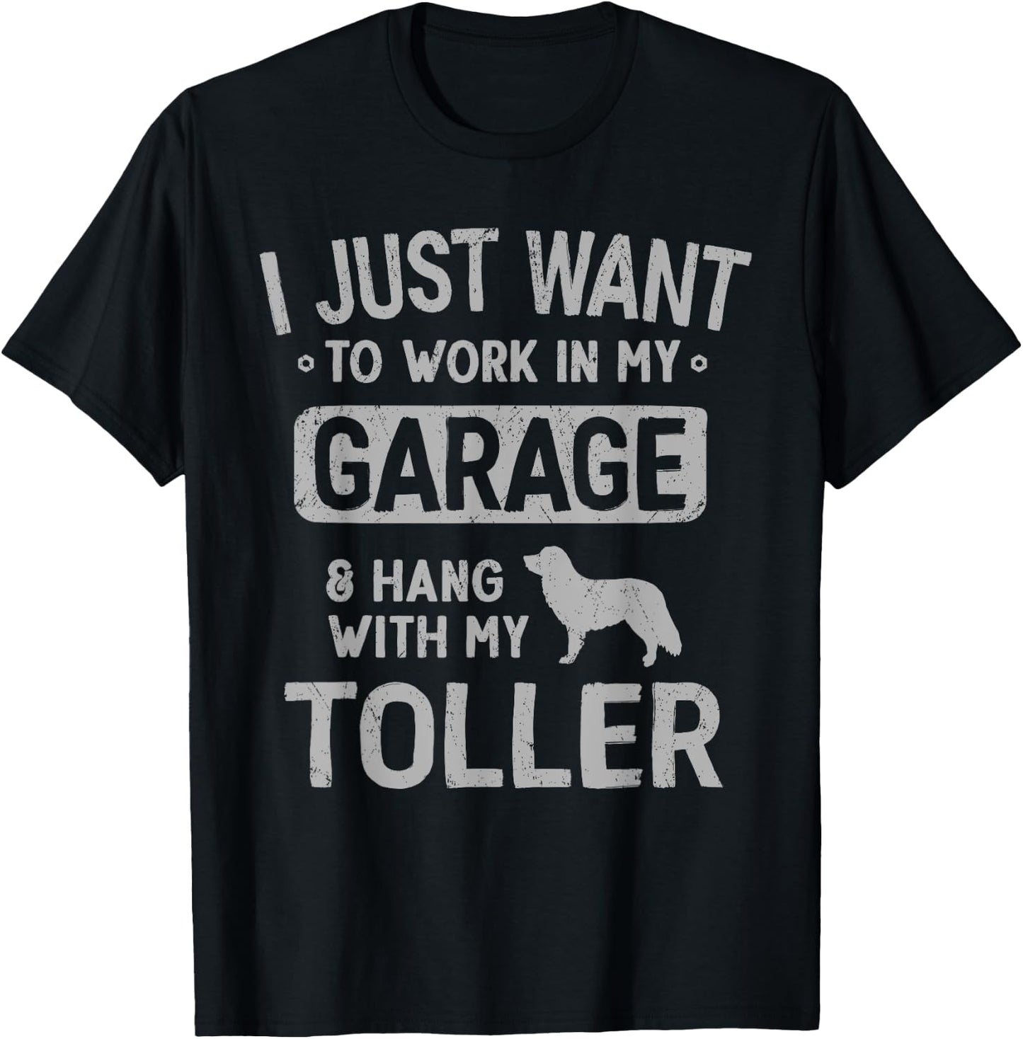 Funny Nova Scotia Duck Tolling Retriever Toller Dad Garage M T-Shirt - T-Shirt | Black