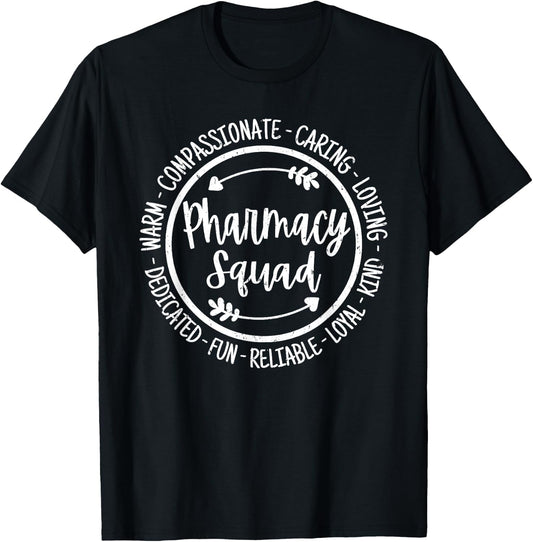 Pharmacy Squad Life Pharmacist Rx Tech Appreciation Vintage T-Shirt - T-Shirt | Black