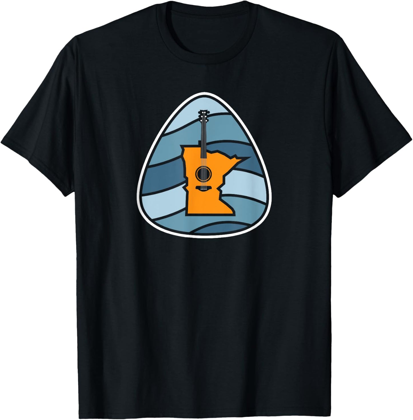 Retro Minnesota Music Acoustic Guitar Rock T-Shirt - T-Shirt | Black