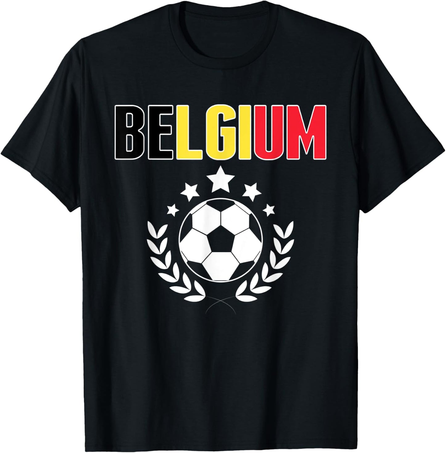 Belgium Soccer Fans Jersey - Belgian Flag Football Lovers T-Shirt - T-Shirt | Black