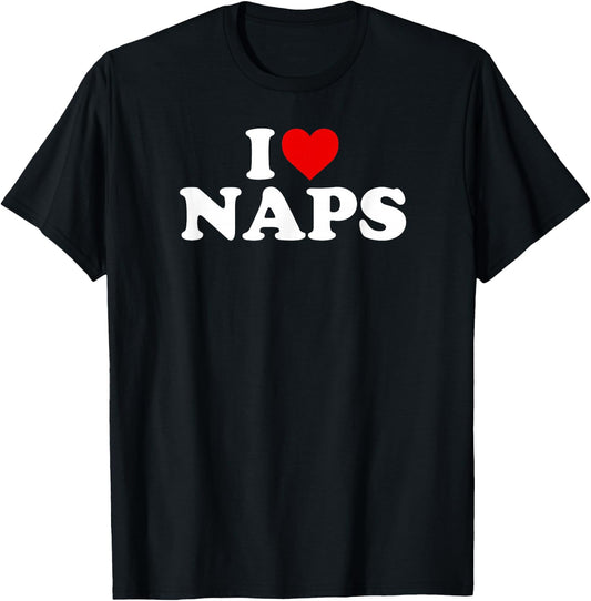 I Love Naps - Heart T-Shirt - T-Shirt | Black
