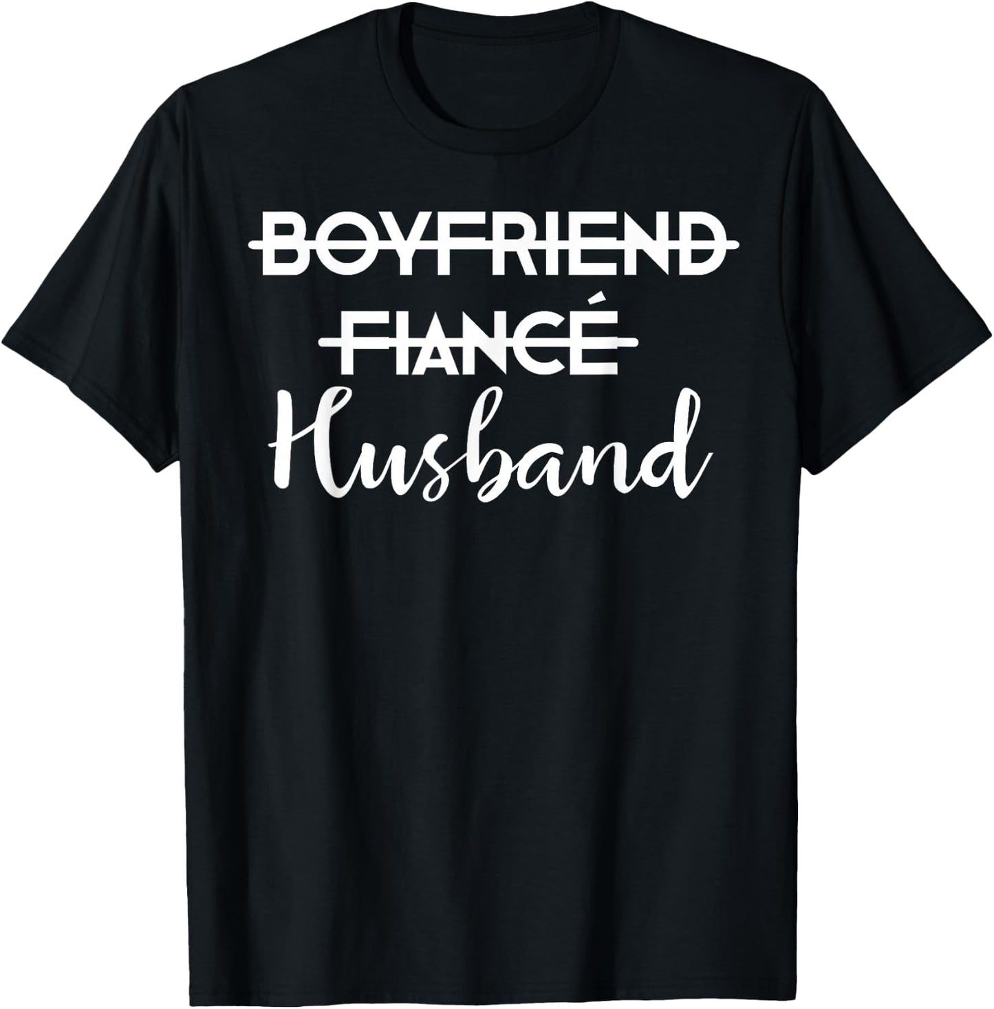 Boyfriend Fiance Husband Newlywed Couples Honeymoon Gift T-Shirt - T-Shirt | Black
