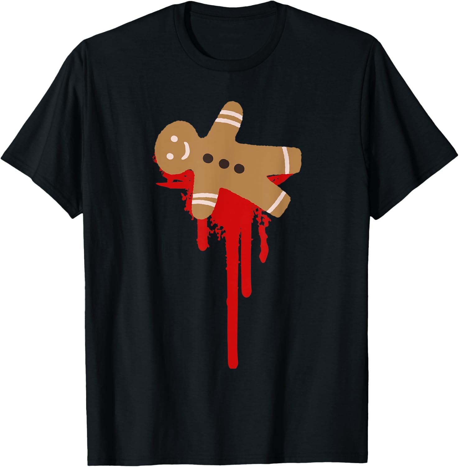 Scary Christmas Funny Gingerbread Man Horror Christmas T-Shirt - T-Shirt | Black
