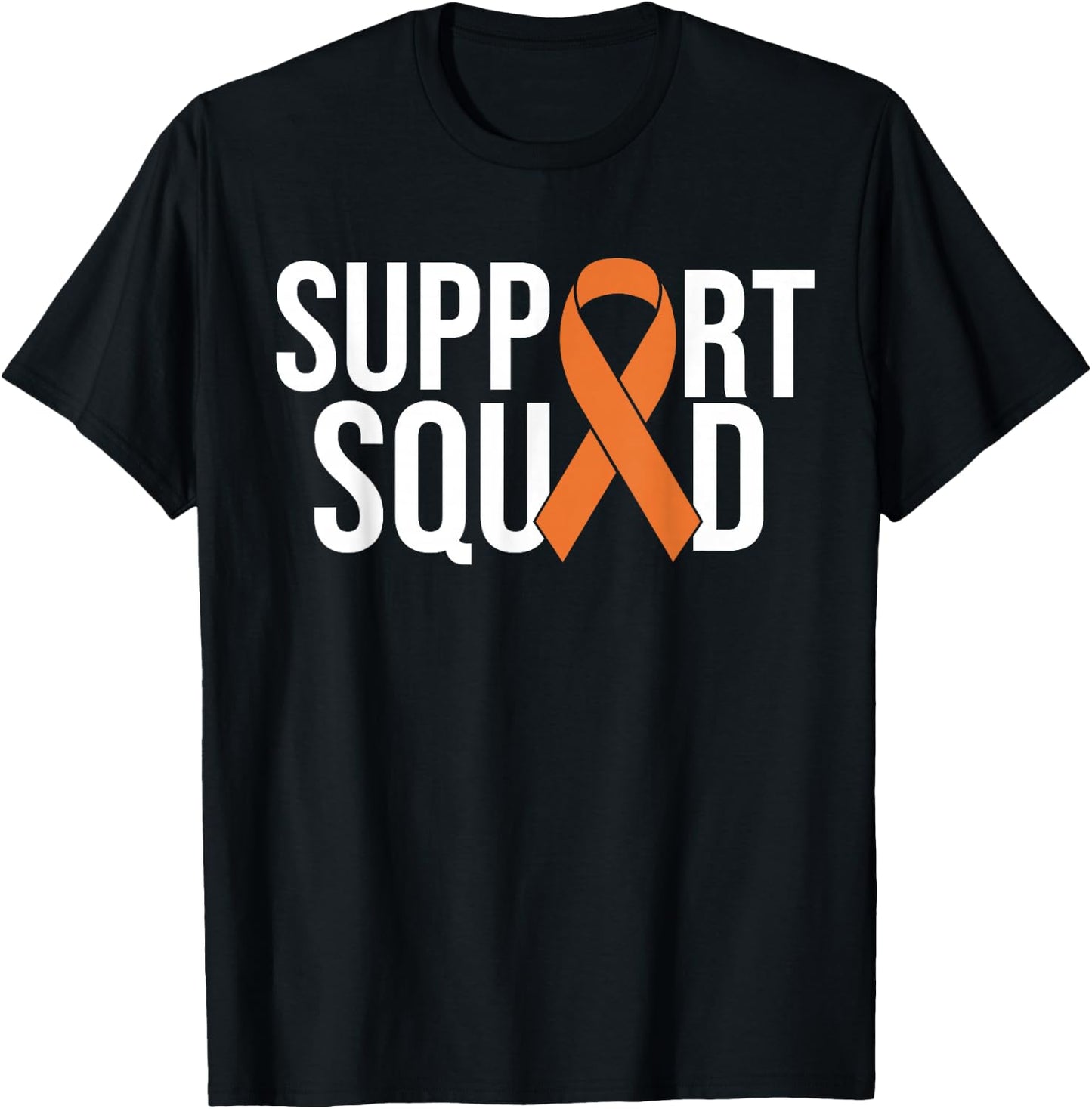 Kidney Cancer Awareness Orange Ribbon T-Shirt - T-Shirt | Black