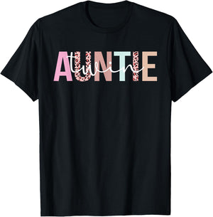 Cute Auntie Of Twins For Mother's Day Twin Aunt Boho Black T-Shirt - T-Shirt | Black
