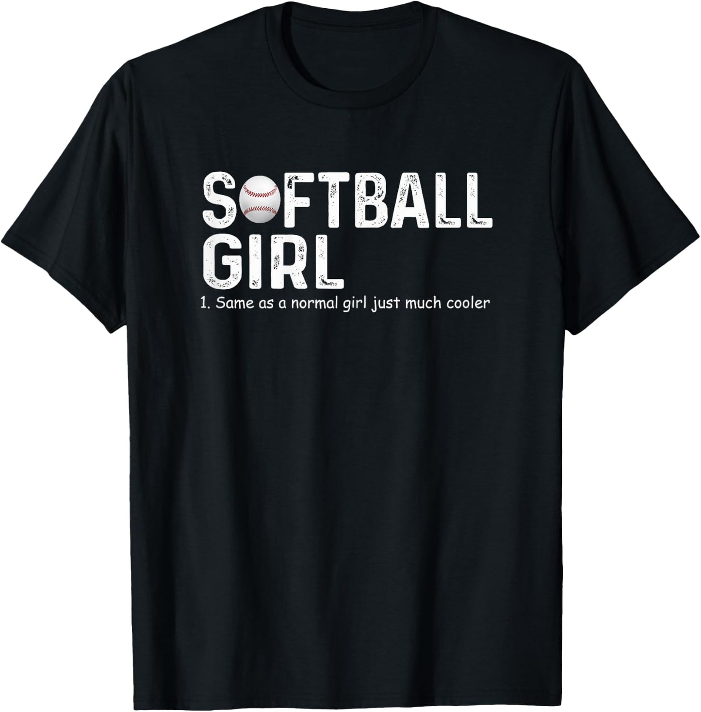 Softball Girl Definition Fun Softball Sassy Player Girl T-Shirt - T-Shirt | Black