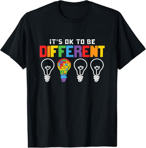 Be Different - It's okay to be different light bulb T-Shirt - T-Shirt | Black