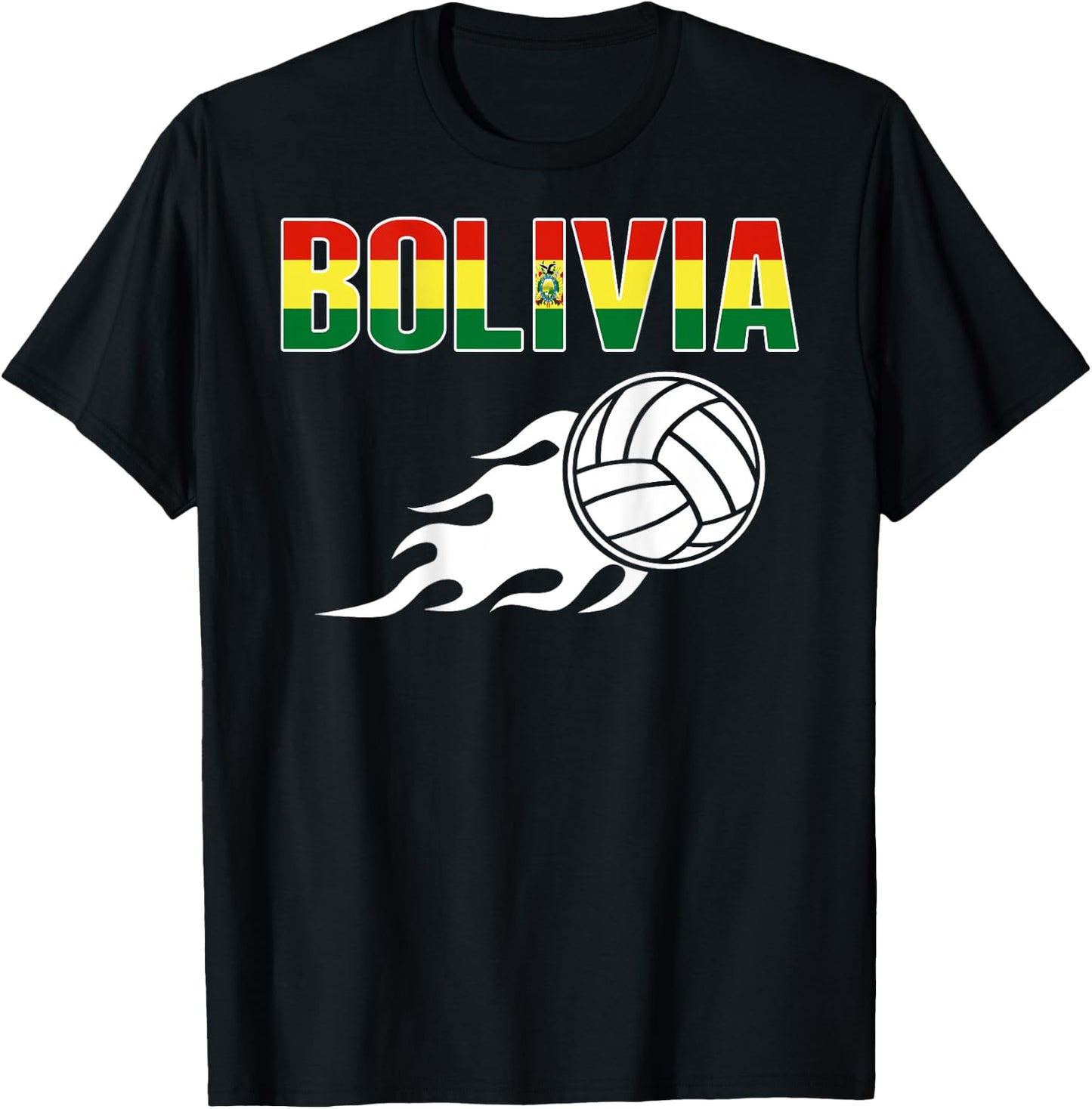 Bolivia Volleyball Fans Jersey - Bolivian Flag Sport Lovers T-Shirt - T-Shirt | Black