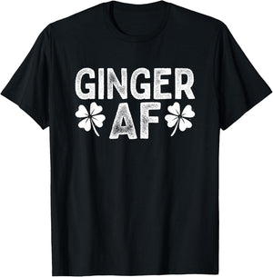 Funny Redhead Irish Ginger AF St Patricks Day Drinking Women T-Shirt - T-Shirt | Black