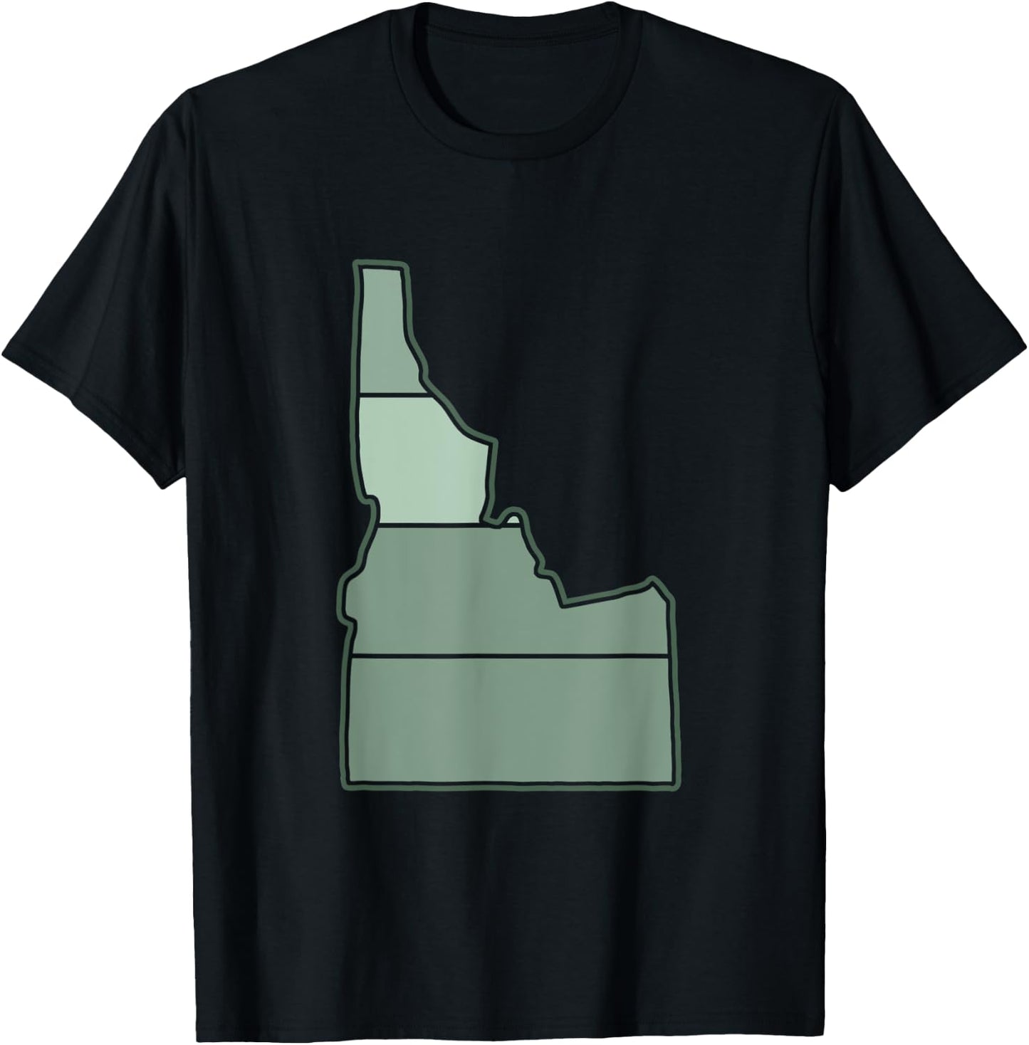 Idaho State Outline Boise Potato Home Love Idaho T-Shirt - T-Shirt | Black