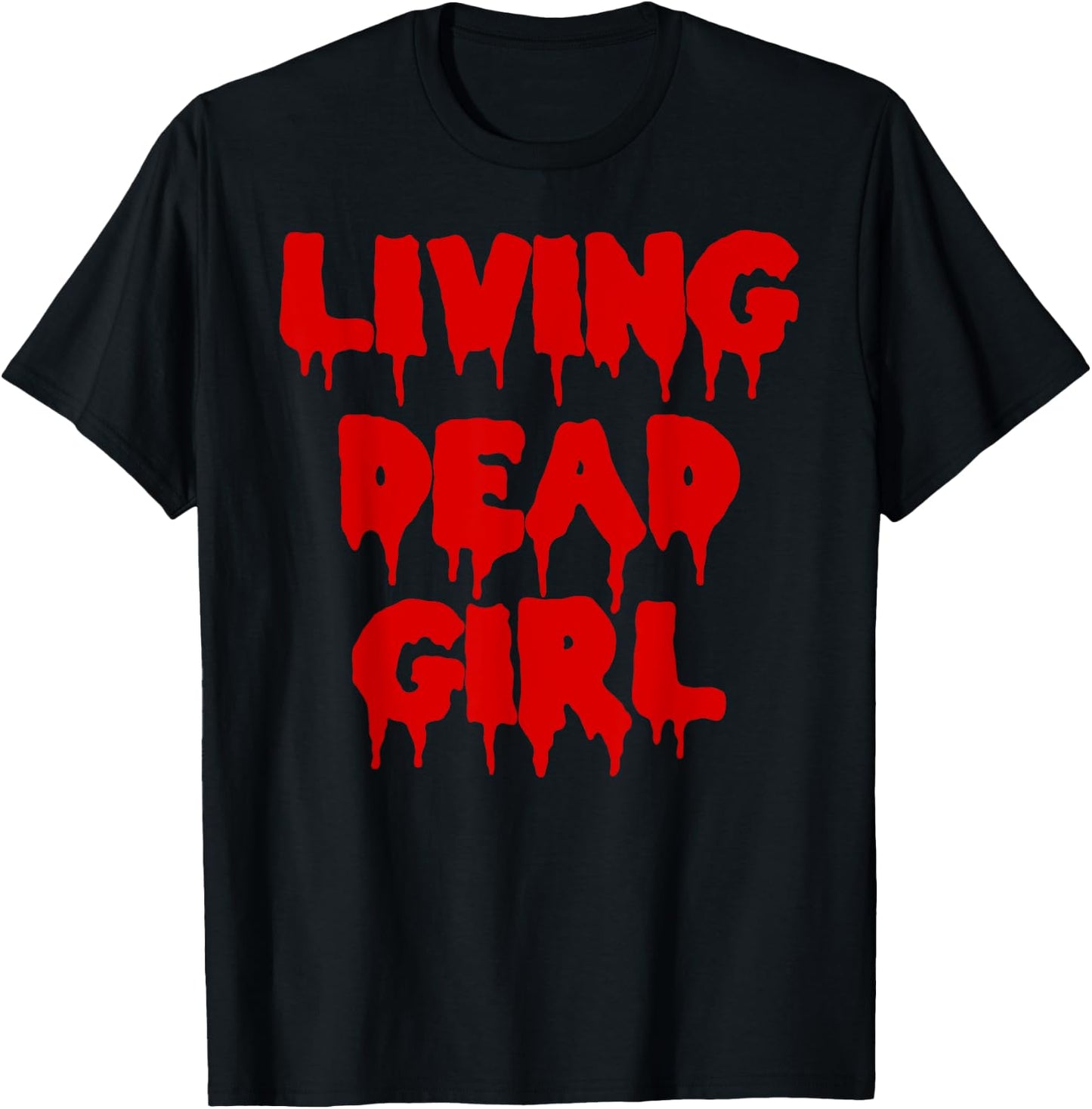 Dripping Blood Halloween Zombie Movie Living Dead Girl T-Shirt - T-Shirt | Black