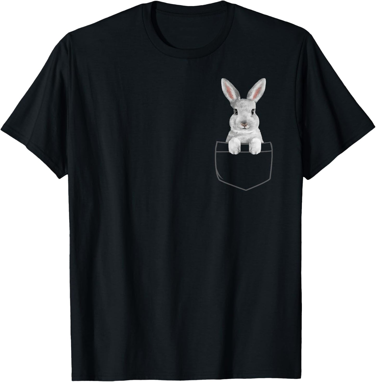 Bunny in a Pocket Girls Funny Easter Bunny T-Shirt - T-Shirt | Black