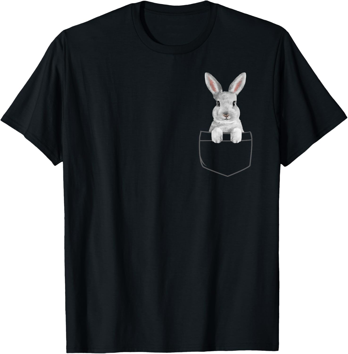 Bunny in a Pocket Girls Funny Easter Bunny T-Shirt - T-Shirt | Black
