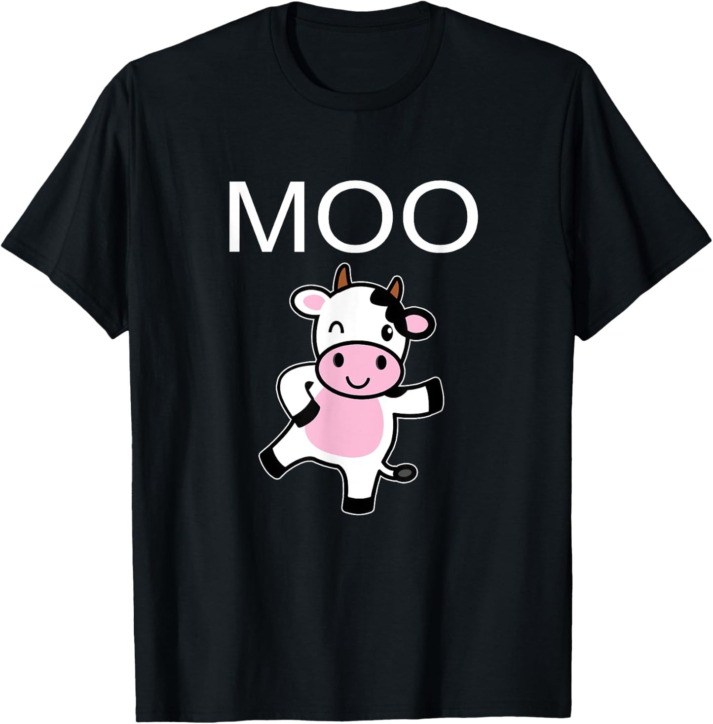 Moo Cow - Funny Farmer cow for adults kids boys and girls T-Shirt - T-Shirt | Black