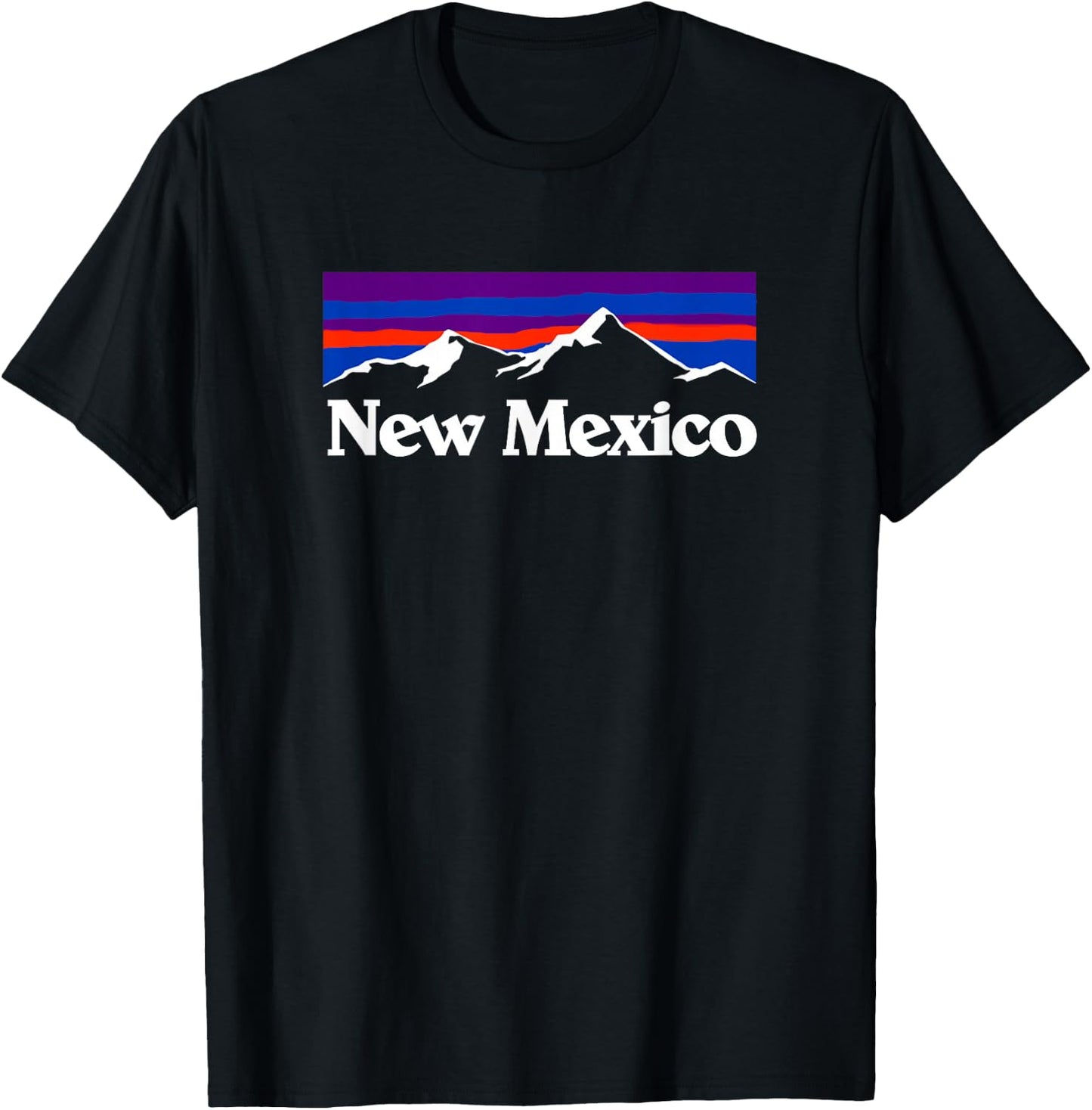 New Mexico State Retro Vintage Outdoors & NM Mountains T-Shirt - T-Shirt | Black