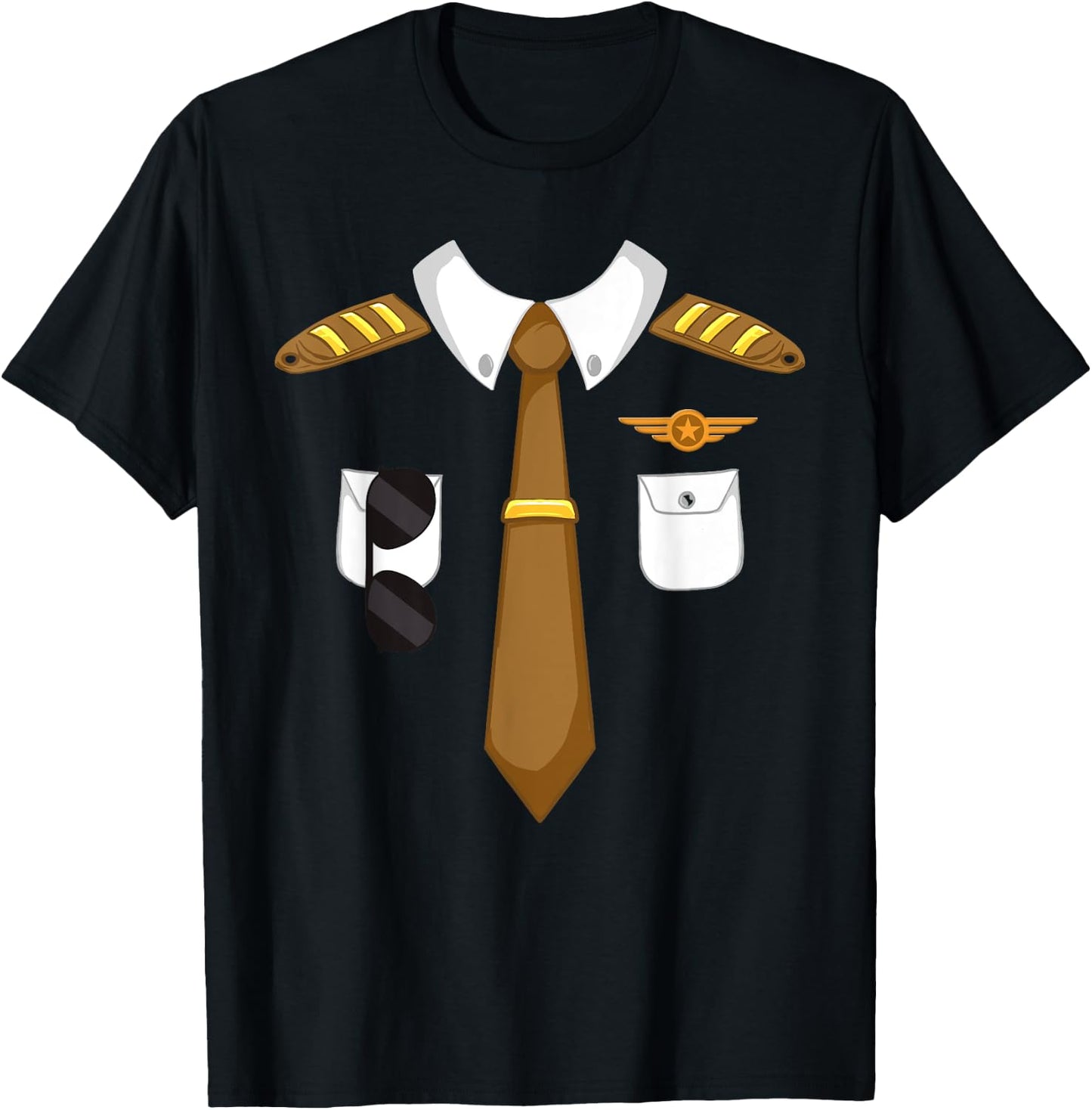 Airline Pilot Costume - Aviation Airplane Aircraft Lover T-Shirt - T-Shirt | Black