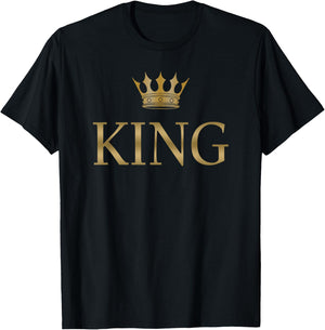 King Gold Crown Birthday Gift Men Women T-Shirt - T-Shirt | Black