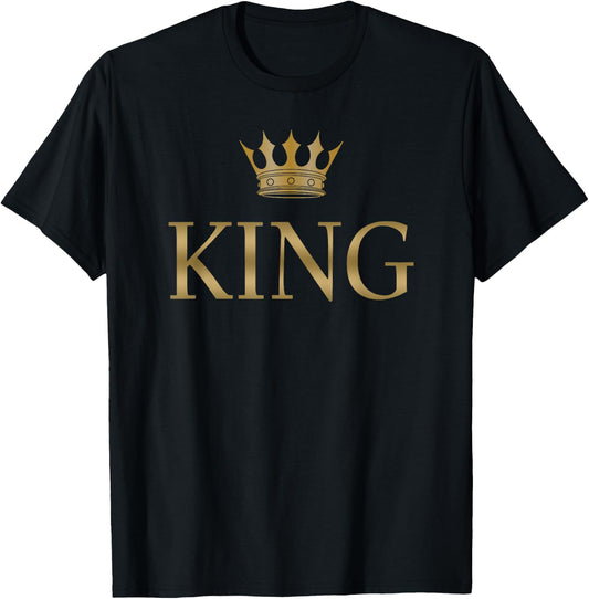 King Gold Crown Birthday Gift Men Women T-Shirt - T-Shirt | Black
