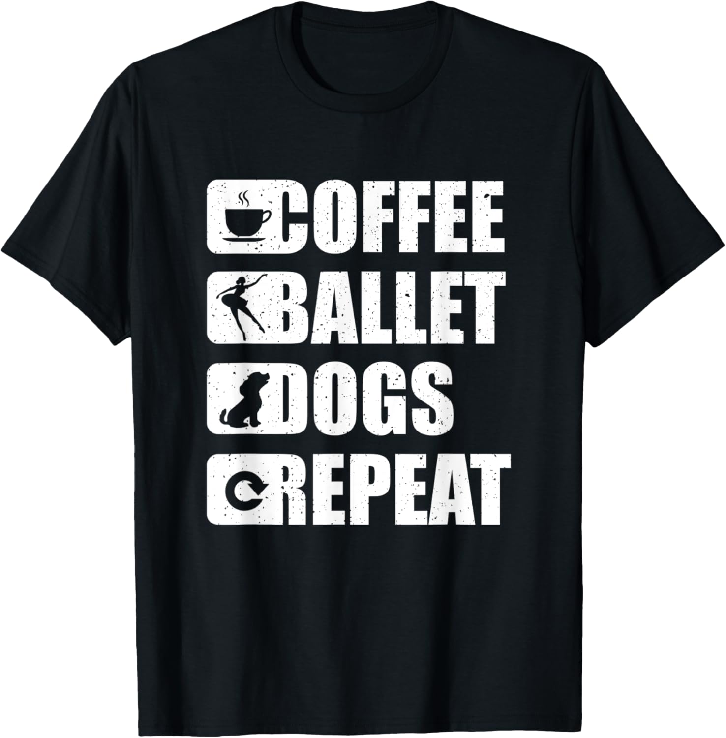 Ballet Coffee Dogs Dancing Gift Tutu Ballerina Dancer T-Shirt - T-Shirt | Black